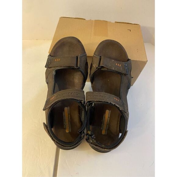 Skechers sandals men’s 11 memory foam relaxed fit brown sn# 64487 - Picture 4 of 5